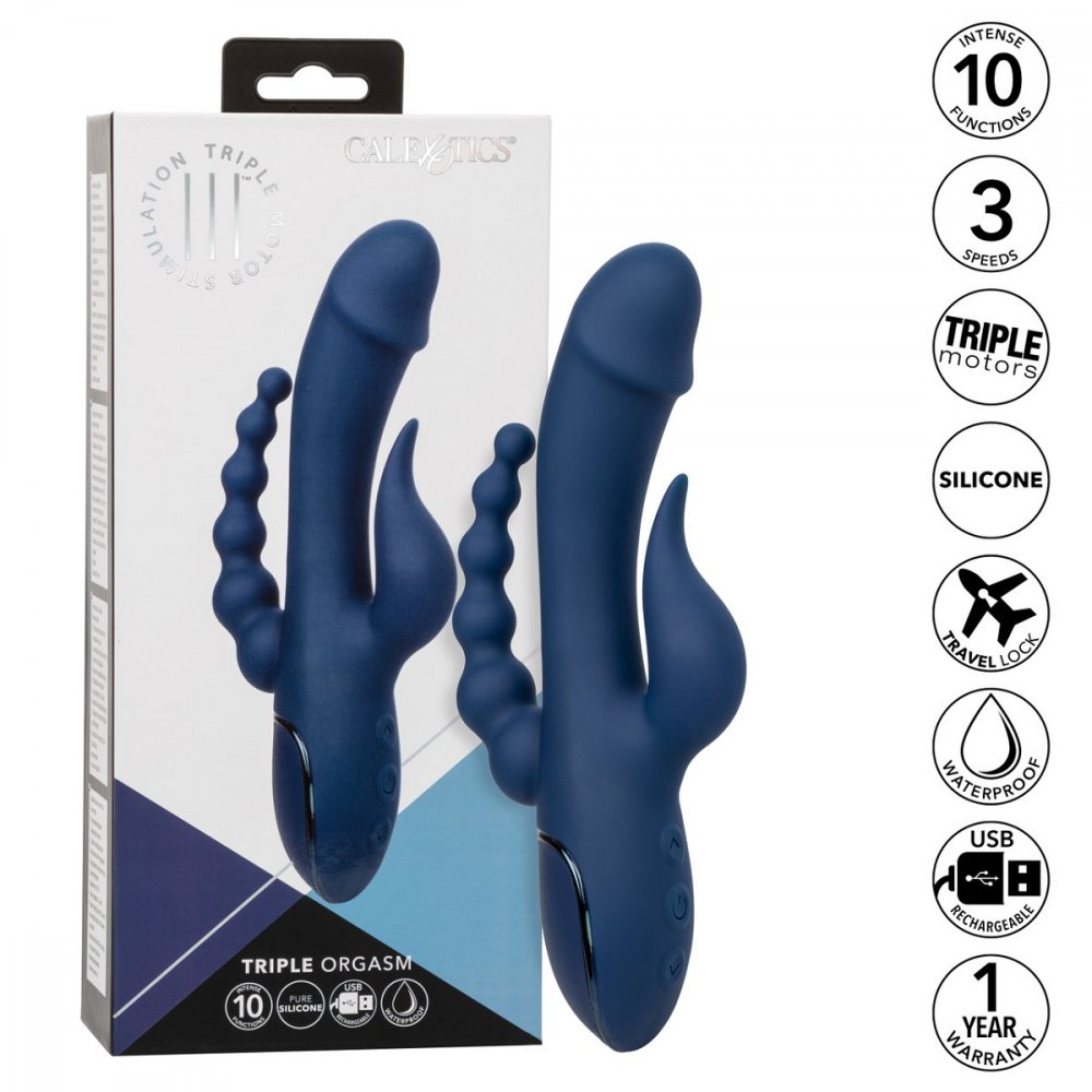 Тройной вибромассажер III Triple Orgasm синий